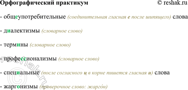 Изображение Орфографический практикумОбщ…употребительные слова, д…алектизмы, терм…ны, профе(с, с)ионализм, спец…альные слова, жарг…низмы.- общеупотребительные (соединительная...