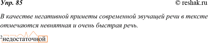 Изображение 85. Прочитайте текст. Какие негативные приметы современной звучащей речи в нём отмечаются?Образцом настоящего бескультурья является манера говорить с экрана...